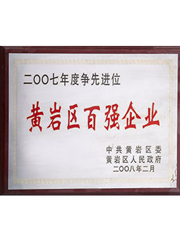 2007年度黃巖區(qū)百強(qiáng)企業(yè)